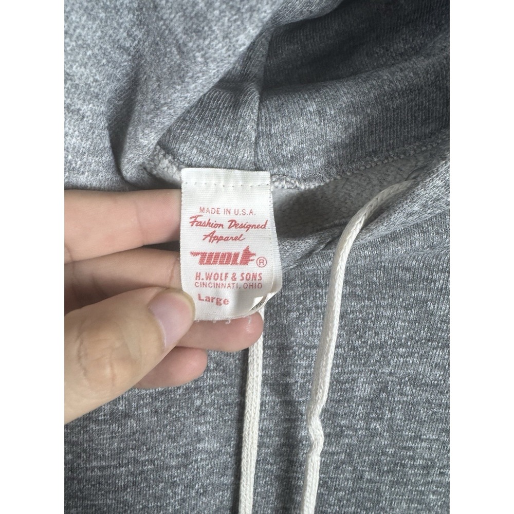 Vintage Michigan Raglan Grey Pullover Hoodie Mens Large 80s USA College - Picture 11 of 14